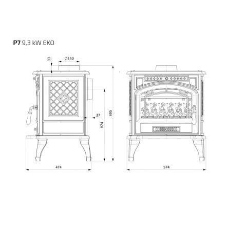 Купить Печь-камин Kawmet P7 (9.3 кВт) EKO в интерьере чугунный в Гомеле фото в Гомеле