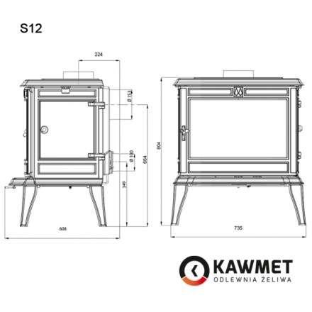 Купить Печь-камин KAWMET Premium ATHENA S12 (12,3 кВт) в интерьере чугунный в Гомеле фото в Гомеле