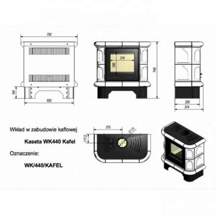 Купить кафельную печь камин Kratki WK/440/KAFEL/CZ Амазонка бай фото в Гомеле