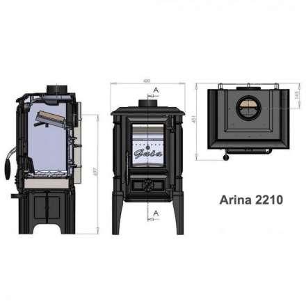 Печь GUCA Arina High из чугуна в Гомеле