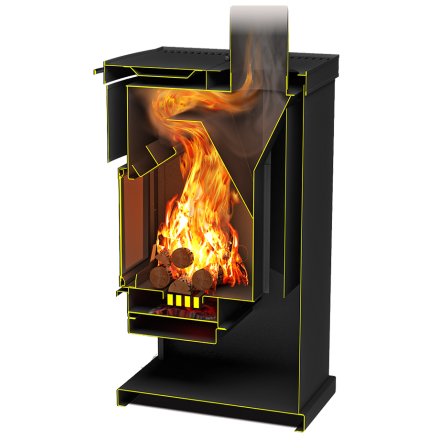 Стальной камин Теплодар ОВ-140 (угловой) фото в Гомеле