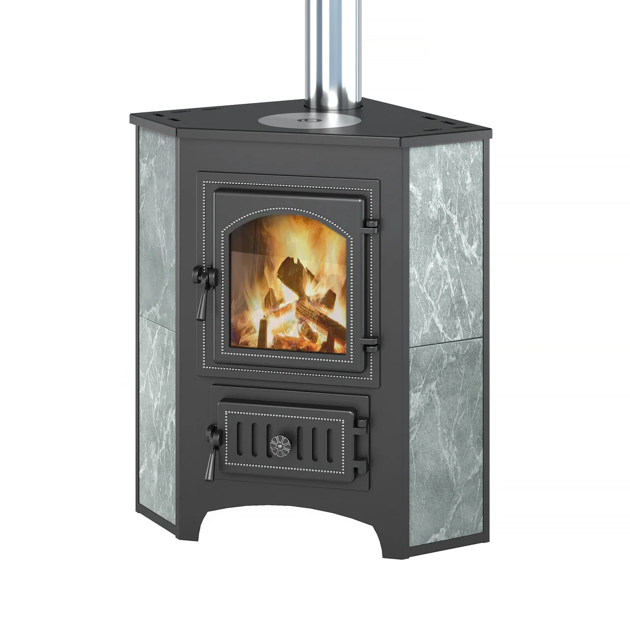 Печь-камин Везувий ПК-01 (270) угловой талькохлорит 9 кВт Амазонка бай фото в Гомеле