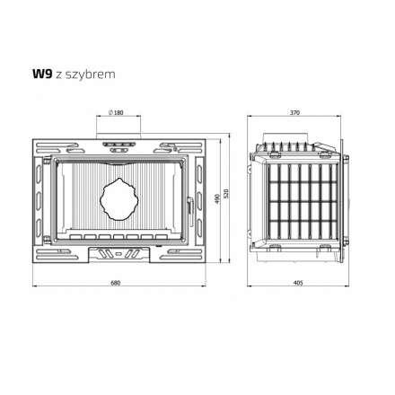 Каминная топка Kawmet W9-12,8 кВт в Гомеле