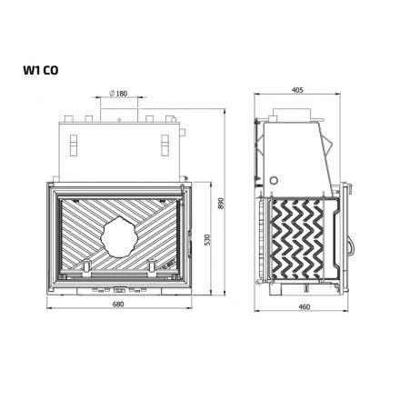 Каминная топка Kawmet W1CO 18,7 кВт с водяным контуром в Гомеле