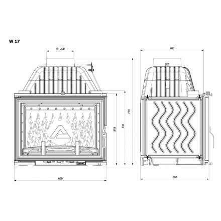 Каминная топка Kawmet W17 DECOR 16 кВт в Гомеле