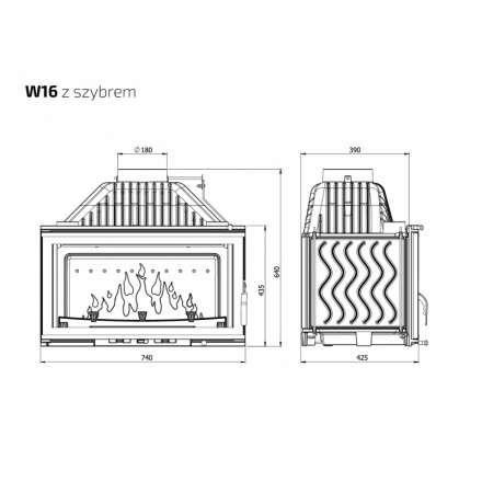 Каминная топка Kawmet W16 PREMIUM 14,7 кВт в Гомеле