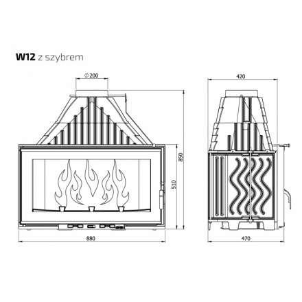 Каминная топка Kawmet W12-19,4 кВт в Гомеле
