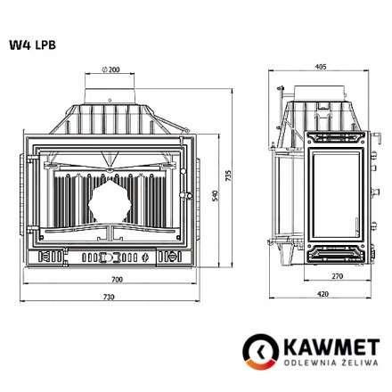 Каминная топка Kawmet W4PLB-14,5 кВт в Гомеле