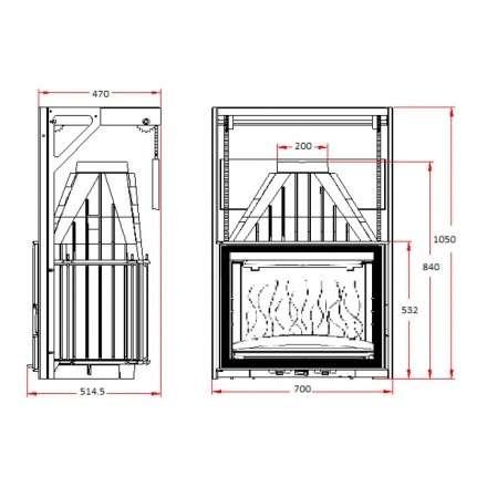 Каминная топка Invicta 700 Grand Angle с подъёмом в Гомеле