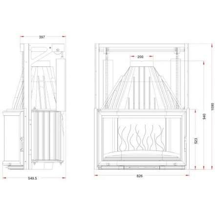 Каминная топка Invicta Prismatic 850 с подъёмом в Гомеле