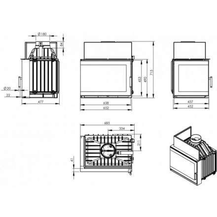 Каминная топка NORDflam Torn left в Гомеле