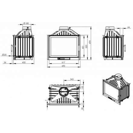 Каминная топка NORDflam Trent в Гомеле