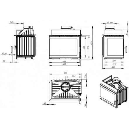 Каминная топка NORDflam Trent left в Гомеле