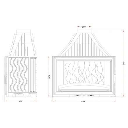 Каминная топка Invicta 900 Grand Vision с подъёмом в Гомеле