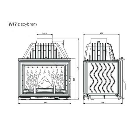 Каминная топка Kawmet W17 16 кВт в Гомеле