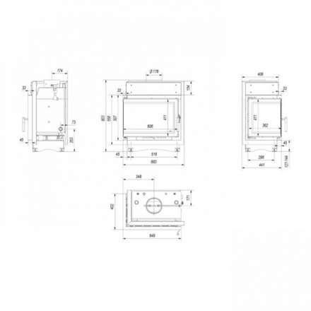 Каминная топка Kratki Maja/PW/BL/12/BS/W/Deco в Гомеле