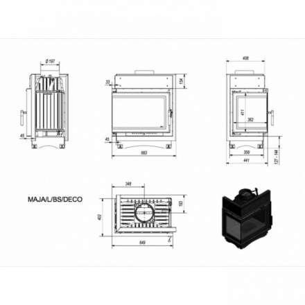 Каминная топка Kratki Maja/L/BS/Deco в Гомеле
