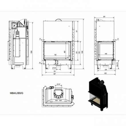 Каминная топка Kratki MBA/L/BS/G в Гомеле
