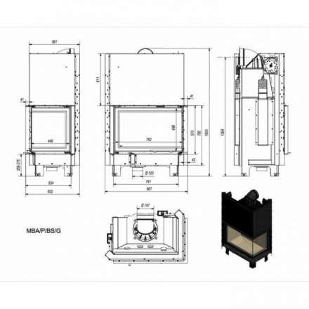 Каминная топка Kratki MBA/P/BS/G в Гомеле