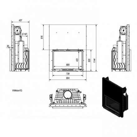 Каминная топка Kratki Wiktor/G в Гомеле