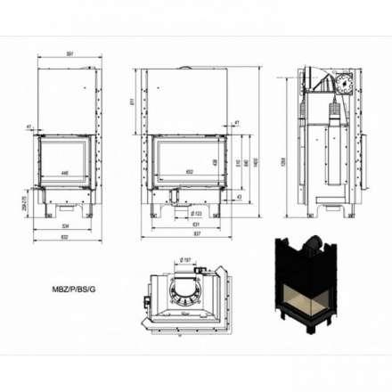 Каминная топка Kratki MBZ/P/BS/G в Гомеле