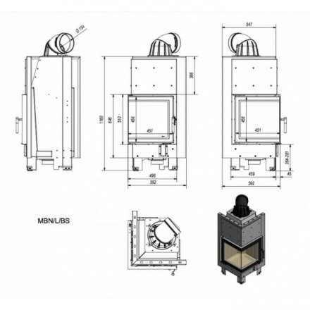 Каминная топка Kratki MBN/L/BS в Гомеле