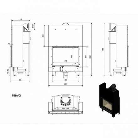 Каминная топка Kratki MBA/G в Гомеле