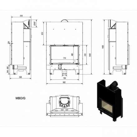 Каминная топка Kratki MBO/G в Гомеле
