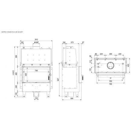 Каминная топка DEFRO HOME RIVA ME SHORT с водяным контуром в Гомеле