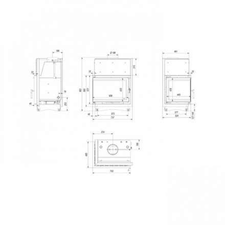 Каминная топка Kratki Zuzia/PW/BL/19/BS/W/Deco в Гомеле