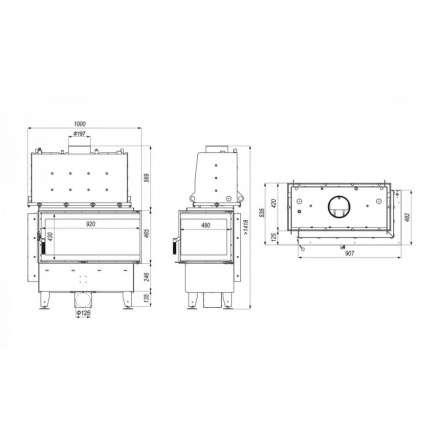 Каминная топка Defro Home RIVA ME BP SHORT угловая, с водяным контуром в Гомеле
