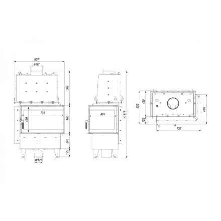 Каминная топка Defro Home RIVA SM BL SHORT угловая, с водяным контуром в Гомеле