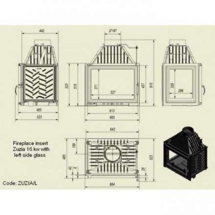 Каминная топка Kratki Zuzia/L в Гомеле