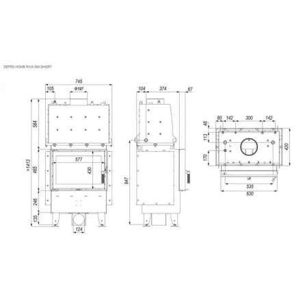 Каминная топка DEFRO HOME RIVA SM SHORT с водяным контуром в Гомеле