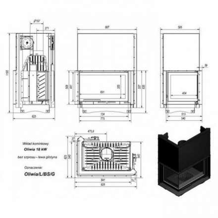 Каминная топка Kratki Oliwia/L/BS/G в Гомеле