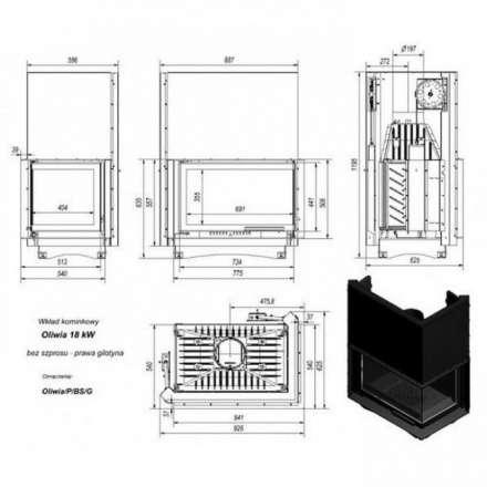 Каминная топка Kratki Oliwia/P/BS/G в Гомеле