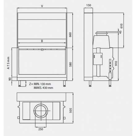 Каминная топка KFD Linea H 1050 4.0 в Гомеле