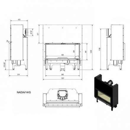 Каминная топка Kratki Nadia/14/G (гильотина) в Гомеле