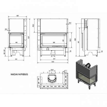 Каминная топка Kratki NADIA/14/P/BS/G в Гомеле