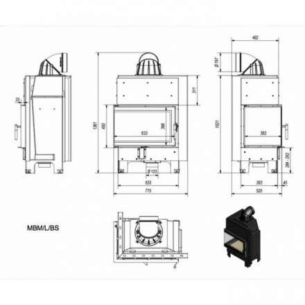 Каминная топка Kratki MBM/L/BS в Гомеле