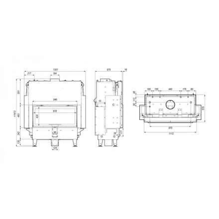 Каминная топка Defro Home RIVA LA G SHORT с водяным контуром и подъемом стекла вверх в Гомеле