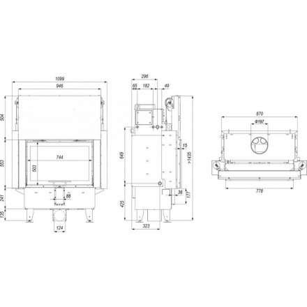 Каминная топка Defro Home Navi ME G с водяным контуром и подъемом стекла вверх в Гомеле