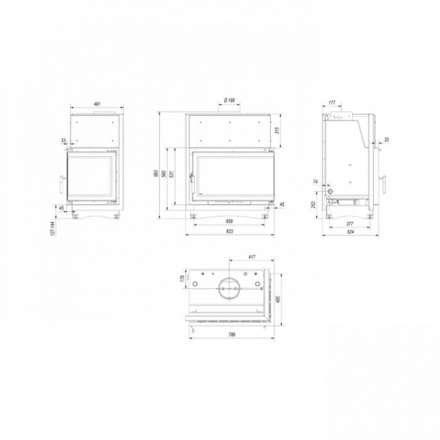 Каминная топка Kratki Oliwia/PW/BP/17/BS/W/Deco в Гомеле