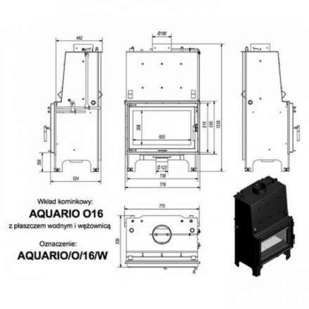 Каминная топка Kratki AQUARIO/O/16/PW/W в Гомеле