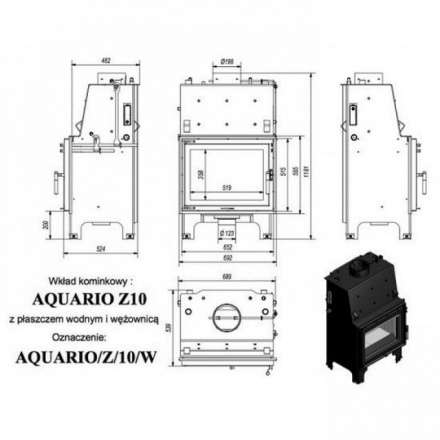 Каминная топка Kratki AQUARIO/Z/10/PW/W в Гомеле