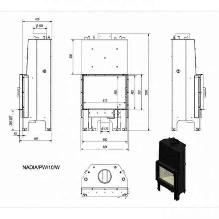 Каминная топка Kratki Nadia/PW/10/W в Гомеле