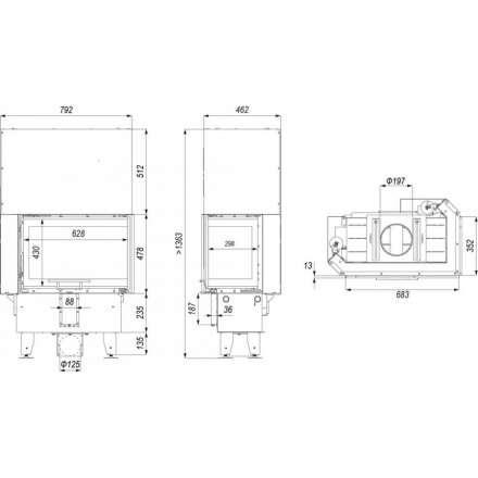 Каминная топка INTRA SM BL SLIM G в Гомеле