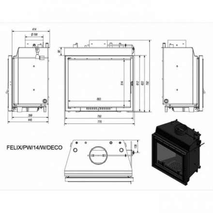 Каминная топка Kratki Felix/PW/14/W/DECO в Гомеле
