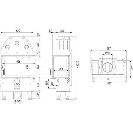Каминная топка INTRA SM BL SLIM в Гомеле