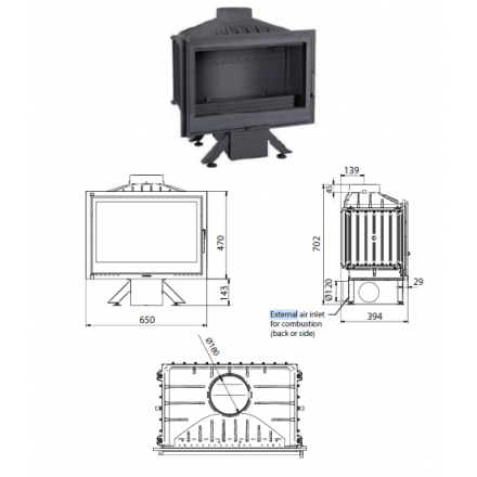 Каминная топка Ferguss FG17 с подводом воздуха извне в Гомеле